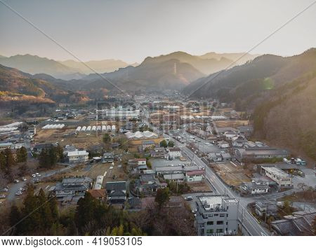 Ogano Machi A Village In Saitama, Japan. Photo Taken By A Drone