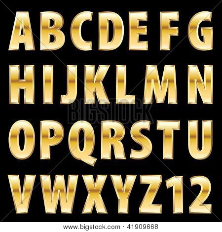 vector golden alphabet