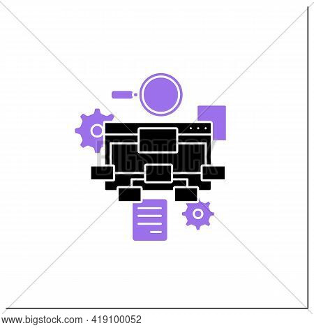 Information Architecture Glyph Icon.organizing, Structuring Website Content. Labelling Websites, Int