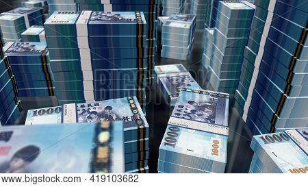 Taiwan Dollar Money Banknotes Pack Illustration