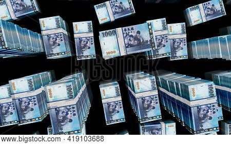 Taiwan Dollar Money Banknotes Pack Illustration