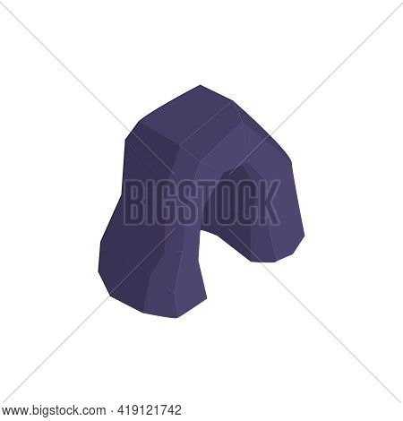 Isometric Aquarium Composition With Isolated Image Of Stone Gate Decoration On Blank Background Vect