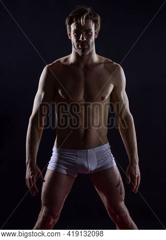 Safe Sex Basics. Sexual Health And Libido. Desire And Erotic Games. Naked Muscular Man. Sexy And Sen