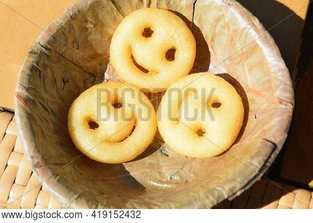 Happy Face Fried Potato, Smiling Face Food