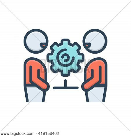 Color Illustration Icon For Collaboration Copartnership Participation Team  Together Cooperation