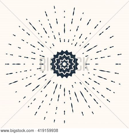 Grey Bicycle Cassette Mountain Bike Icon Isolated On Beige Background. Rear Bicycle Sprocket. Chainr