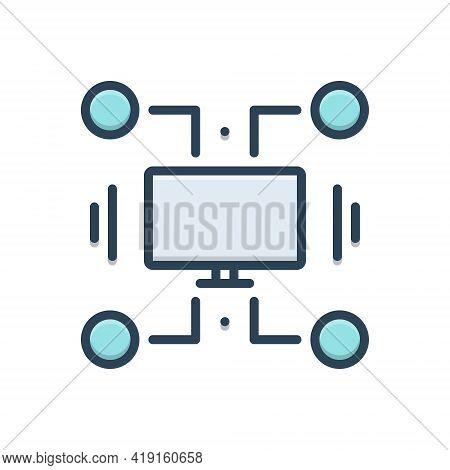 Color Illustration Icon For Cobol Application Technology Mointor Programming