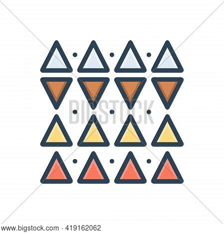 Color Illustration Icon For Discrepancies Shape Triangle Pattern  Opposite