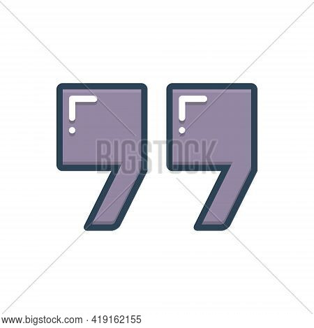 Color Illustration Icon For Doublequote Example Instance Marks Bubble
