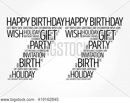Happy 77th Birthday Word Cloud, Holiday Concept Background