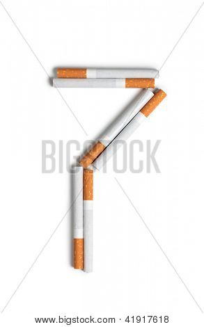 Renkli fotoğraf sigara dan alfabenin harfleri ve