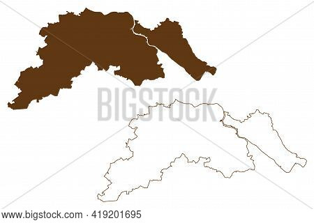 Luneburg District (federal Republic Of Germany, Rural District, State Of Lower Saxony) Map Vector Il