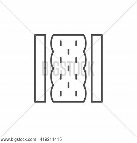 Insulation Scheme Line Outline Icon Isolated On White