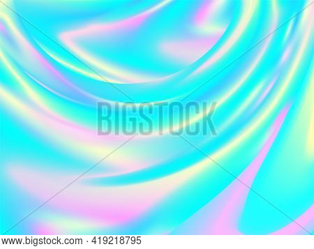 Vibrant Color. Hologram Fluid Background. Colorful Design. Futuristic Poster. Vibrant Liquid Color. 