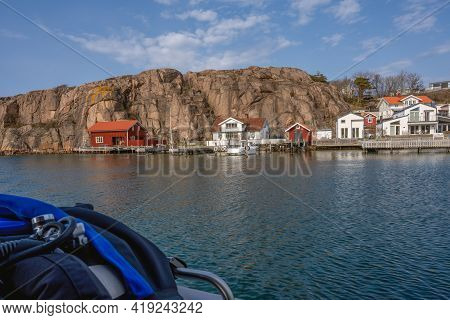 April 17, 2021 - Hamburgsund, Sweden: A Picturesque Fishing Village On The Swedish West Coast. Tradi