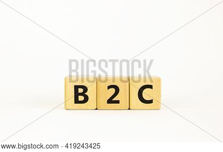 B2c - Business To Customer Symbol. Concept Word 'b2c - Business To Customer' On Cubes On A Beautiful