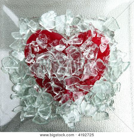 Glasscherben red heart