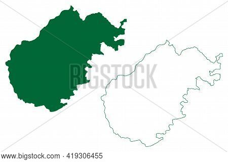 Sheopur District (madhya Pradesh State, Chambal Division, Republic Of India) Map Vector Illustration