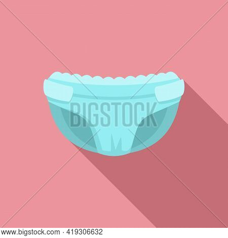Absorbent Diaper Icon. Flat Illustration Of Absorbent Diaper Vector Icon For Web Design