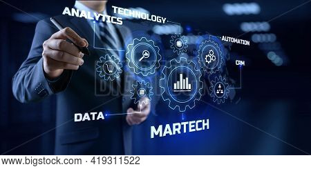 Martech Marketing Technology Concept On Virtual Screen Interface