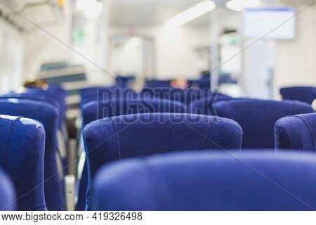 Rows Of Seats In The New High-speed Train Lastochka In Russia.