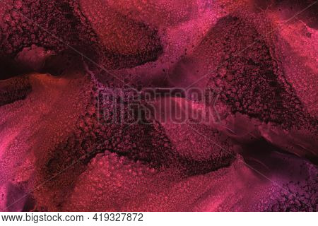 Abstract Fluid Art Painting Black Background Alcohol Ink Technique