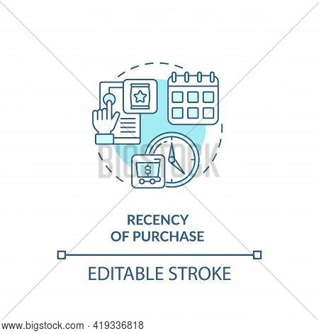 Purchase Recency Concept Icon. Rfm Model Analysis Idea Thin Line Illustration. Marketing Technique. 