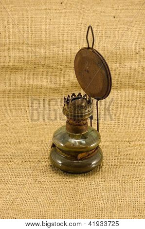 Rusty Retro Paraffin lampa säckväv bakgrund