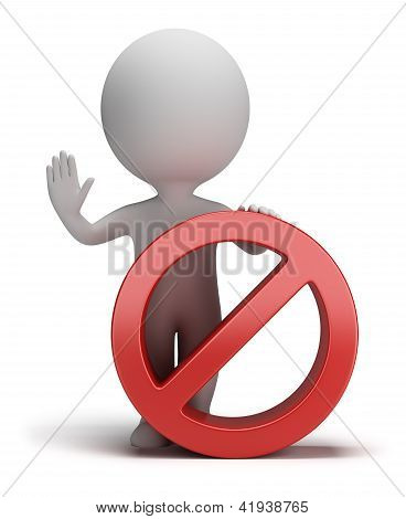 3D pieniä ihmisiä - Stop-merkki