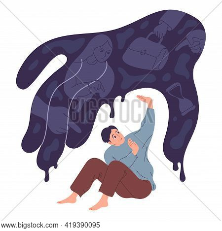 Young Person Experiences Fear And Pressure Of External Circumstances