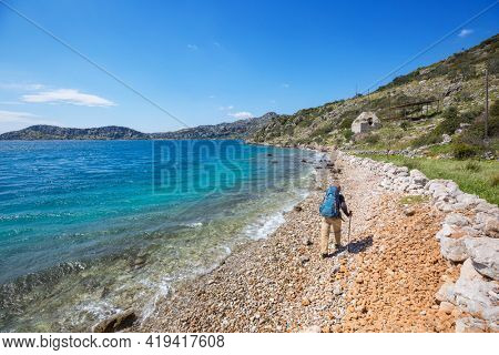 Beautiful landscapes on the Carian trail. Aegean Sea, Turkey.