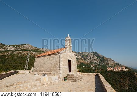 Church Sveti Savva Near Island Sveti Stefan