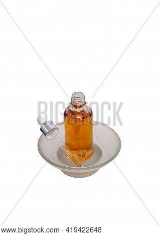 Natural Serum. Concept Of Cosmetic Injection Is Hyaluronic Acid, Botulin, Serum Mockup On A White Is