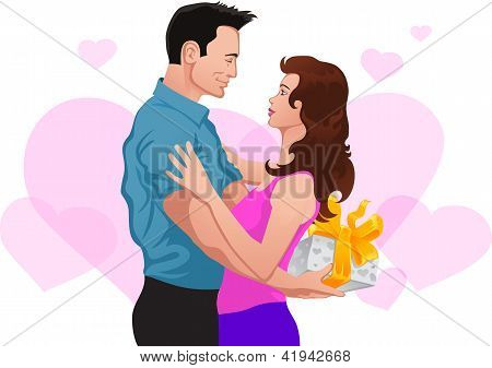 คู่รัก คนให้ของขวัญผู้หญิง