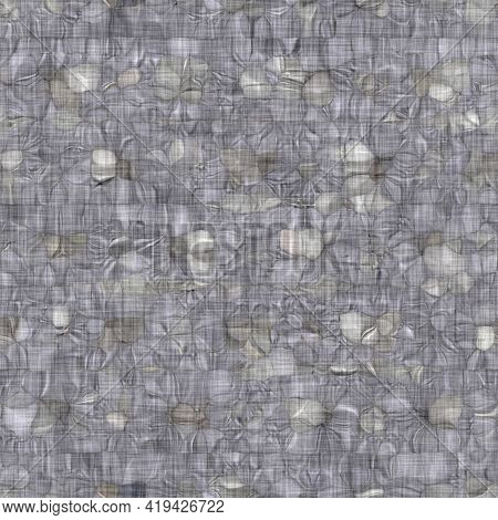 Rustic Blotched Charcoal Grey French Linen Woven Texture Background. Blobby Neutral Old Vintage Clot