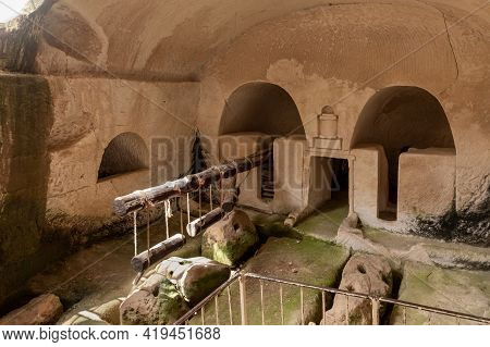 The Inner Hall Of The Oil Press On The Excavations Of The Ancient Maresha City In Beit Guvrin, Near 
