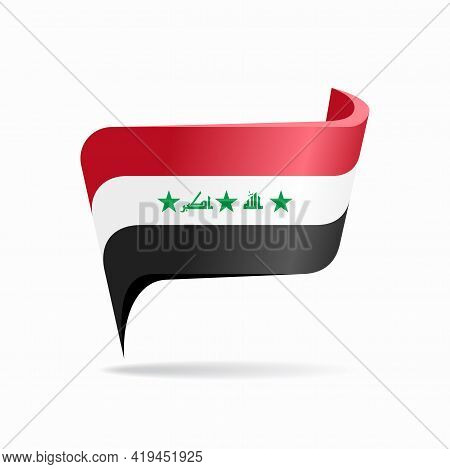 Iraqi Flag Map Pointer Layout. Vector Illustration.