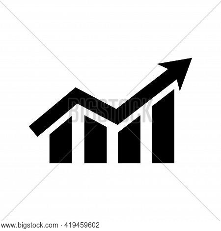 Growing Grafic Icon. Rating Icon. Infographic For Concept Design. Flat Arrow. Arrow Icon Symbol. Fla