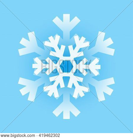 Snowflake Illustration. Beautiful Blue Snow-flake, Great Design For Any Purposes. Line Art Beautiful