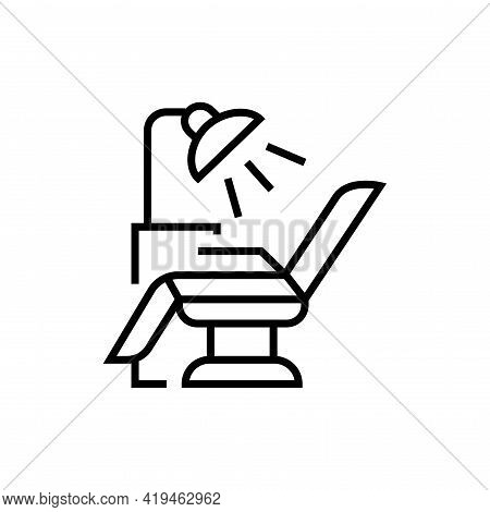 Dental Chair Icon. Dentistry On White Background. Editable Stroke.