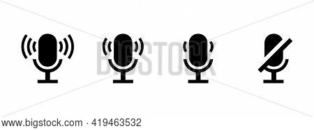 Volume Level Icon Set. Volume Set In Flat Style On White Background. Modern Sound Wave Equalizer. Ve