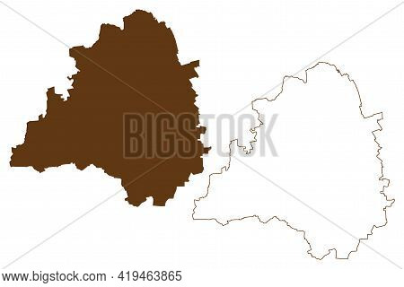 Peine District (federal Republic Of Germany, Rural District, State Of Lower Saxony) Map Vector Illus