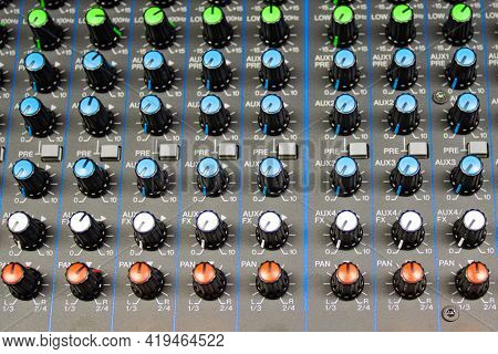 Audio Control Buttons Sound Control Hi Fi System The Audio Equipment, Control Panel Of Digital Studi