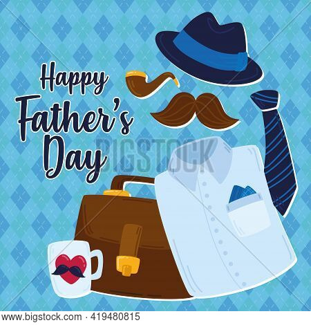 Clothes For A Hipster Male Father Day Vector