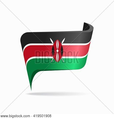 Kenyan Flag Map Pointer Layout. Vector Illustration.