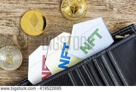 A Concept Image For Investing In Non Fungible Tokens (nfts) Through Ethereum Blockchain. These Are R