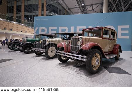 Moscow, Russia - May 3, 2021: Studebaker Erskine 50 Sedan At An Exhibition Of Retro Cars At Domodeov