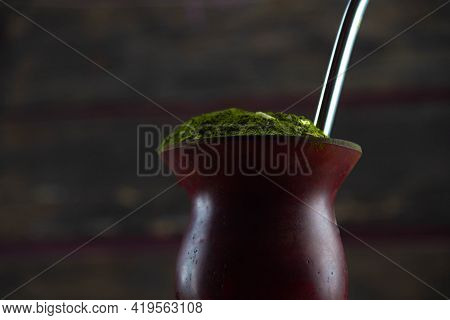 Poultry Gourd Or Gourd With Yerba Mate (ilex Paraguariensis).