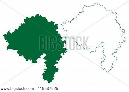 Bhind District (madhya Pradesh State, Chambal Division, Republic Of India) Map Vector Illustration, 