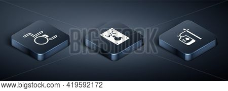 Set Isometric Wheelchair, Iv Bag And Separated Toilet For Disabled Icon. Vector